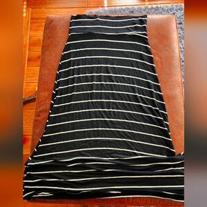 LNL Striped Black and White Maxi Skirt